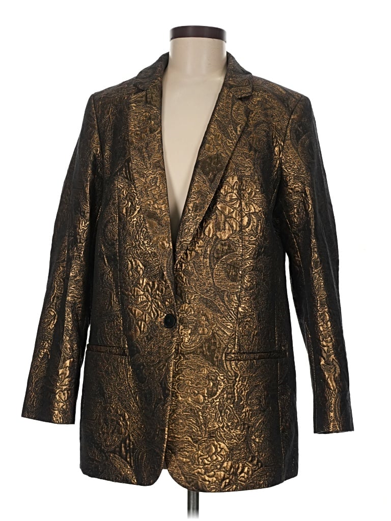 Pre-owned Express Blazer Jacket In Gold