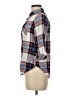 Bongo 100% Rayon Plaid Gray 3/4 Sleeve Button-Down Shirt Size M - photo 5