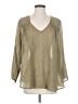 Current/Elliott 100% Cotton Tan 3/4 Sleeve Blouse Size Sm (1) - photo 1