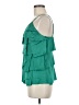 BCBGMAXAZRIA 100% Polyester Green Sleeveless Blouse Size 6 - photo 5