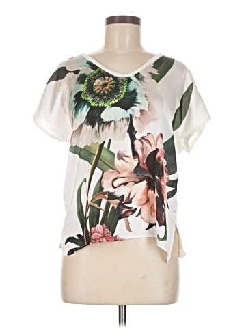 Zara W&B Collection Short Sleeve Blouse (view 1)