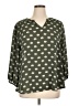 Fun2Fun 100% Polyester Green 3/4 Sleeve Blouse Size 1X - photo 1