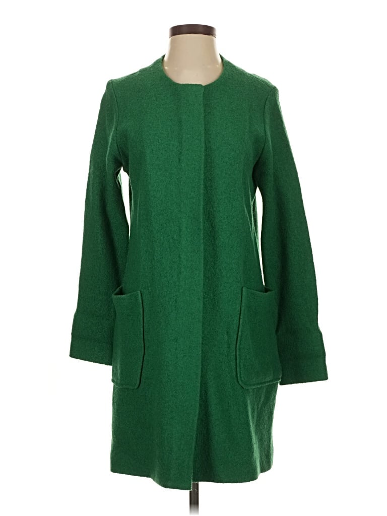 Pre-owned Max Studio Wool Coat In Green