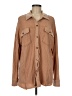 Illa Illa Houndstooth Brown Long Sleeve Button-Down Shirt Size M - photo 1