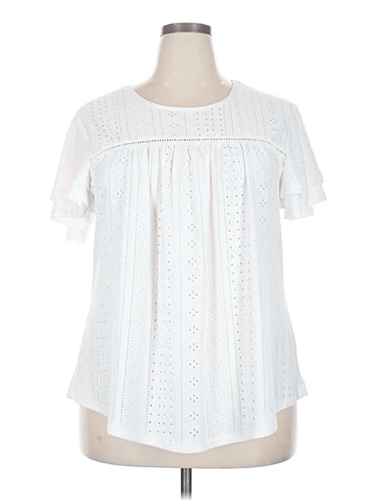 Assorted Brands Short Sleeve Blouse In White