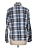 Erika 100% Cotton Plaid Blue Long Sleeve Button-Down Shirt Size L - photo 2