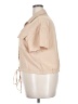 Pink Dot 100% Polyester Tan Short Sleeve Blouse Size 2X - photo 5