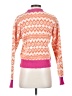 On 34th 100% Polyester Argyle Aztec Or Tribal Print Multi Color Pink Cardigan Size XS - photo 2