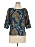 Gretchen Scott Designs Paisley Blue 3/4 Sleeve Blouse Size L - photo 1