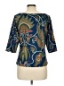 Gretchen Scott Designs Paisley Blue 3/4 Sleeve Blouse Size L - photo 2