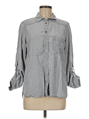 Zara Basic 3/4 Sleeve Button-Down Shirt (view 1)