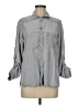 Zara Basic Stripes Gray 3/4 Sleeve Button-Down Shirt Size M - photo 1