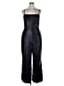 BCBGeneration 100% Polyurethane Metallic Black Jumpsuit Size XL - photo 1