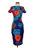 FELICITY & COCO Print Blue Cocktail Dress Size S - photo 1