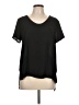 Soprano 100% Polyester Black Short Sleeve Top Size L - photo 1