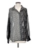 ACOA collection 100% Polyester Animal Print Gray Silver Long Sleeve Blouse Size S - photo 1
