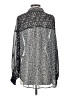 ACOA collection 100% Polyester Animal Print Gray Silver Long Sleeve Blouse Size S - photo 2
