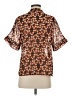 Cotélac 100% Polyester Brown Short Sleeve Blouse Size Sm (1) - photo 2