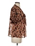 Cotélac 100% Polyester Brown Short Sleeve Blouse Size Sm (1) - photo 4