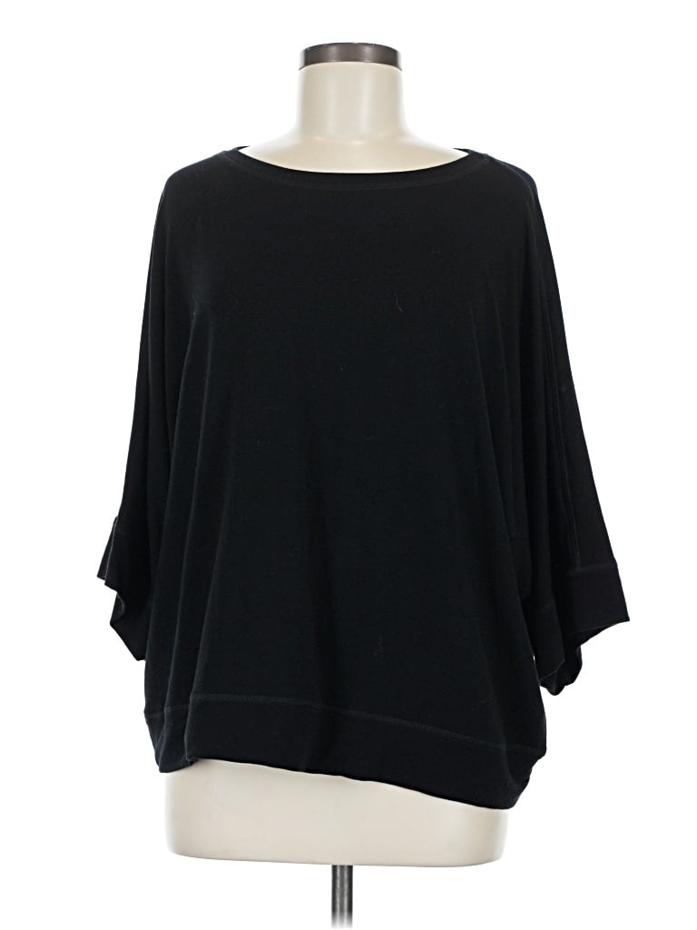 Pre-owned Nally & Millie 3/4 Sleeve Top Black Boatneck Tops