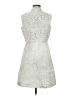 AKRIS Silver Ivory Cocktail Dress Size 8 - photo 2
