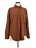 Unbranded 100% Polyester Solid Brown Long Sleeve Blouse Size M - photo 1