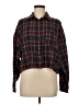VICI 100% Polyester Plaid Black Long Sleeve Blouse Size M - photo 1