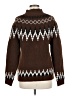 Unbranded 100% Polyester Chevron-herringbone Brown Turtleneck Sweater Size M - photo 2