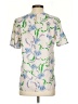 Prabal Gurung Collective 100% Polyester Floral Silver Short Sleeve Blouse Size 4 - photo 2