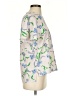 Prabal Gurung Collective 100% Polyester Floral Silver Short Sleeve Blouse Size 4 - photo 4