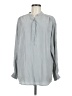 J Brand 100% Silk Gray Long Sleeve Silk Top Size M - photo 1