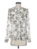 Express 100% Polyester Floral Silver Long Sleeve Blouse Size S - photo 1