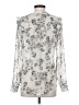 Express 100% Polyester Floral Silver Long Sleeve Blouse Size S - photo 2