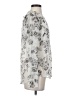 Express 100% Polyester Floral Silver Long Sleeve Blouse Size S - photo 4