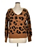 Sweet Lovely by Jen Animal Print Brown Pullover Sweater Size 1X - photo 1