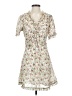 Topshop 100% Polyester Floral Ivory Casual Dress Size 4 - photo 1