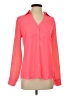 Express 100% Polyester Color Block Pink Long Sleeve Blouse Size S - photo 1
