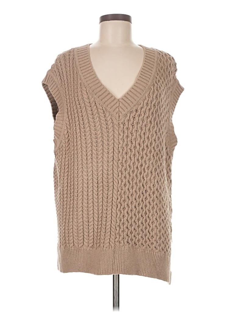 Pre-owned L'academie Los Angeles Sweater Vest In Tan