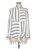 DR2 100% Polyester Stripes Ivory Long Sleeve Blouse Size M - photo 1