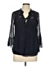 Assorted Brands 100% Silk Black 3/4 Sleeve Silk Top Size L - photo 1