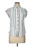 Self Esteem Stripes Blue Sleeveless Button-Down Shirt Size L - photo 1