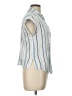 Self Esteem Stripes Blue Sleeveless Button-Down Shirt Size L - photo 4