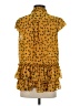 Nicole Miller 100% Polyester Yellow Short Sleeve Blouse Size S - photo 2