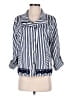 Chico's Stripes White Blazer Size Med (1) - photo 1