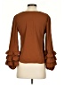 Amanda Uprichard 100% Polyester Brown Long Sleeve Blouse Size P (petite) - photo 2
