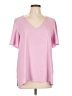 Ann Taylor 100% Polyester Pink Short Sleeve Blouse Size L - photo 1
