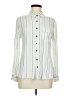 Jachs Girlfriend 100% Rayon Stripes Ivory Long Sleeve Button-Down Shirt Size M - photo 1