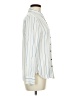 Jachs Girlfriend 100% Rayon Stripes Ivory Long Sleeve Button-Down Shirt Size M - photo 4
