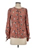 MEOW Pink Long Sleeve Silk Top Size 2 - photo 1