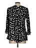 SJS Polka Dots Black 3/4 Sleeve Blouse Size L - photo 2